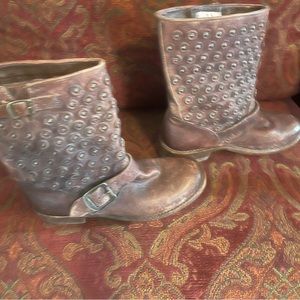 Frye Brown Studded Leather boots